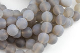 Natural Gray Agate, High Quality in Matte Round- 4mm, 6mm, 8mm, 10mm, 12mm Gemstone Beads