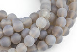 Natural Gray Agate, High Quality in Matte Round- 4mm, 6mm, 8mm, 10mm, 12mm Gemstone Beads