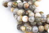 Natural Bamboo Agate, High Quality in Faceted Round 6mm 8mm 10mm-Full Strand 15.5 inch Strand- Gemstone Beads