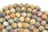 Natural Mexican Crazy Laced Agate Matt Round 4mm, 6mm, 8mm, 10mm, 12mm- Full 15.5 Inch Strand- Gemstone Beads