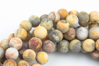 Natural Mexican Crazy Laced Agate Matt Round 4mm, 6mm, 8mm, 10mm, 12mm- Full 15.5 Inch Strand- Gemstone Beads