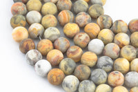 Natural Mexican Crazy Laced Agate Matt Round 4mm, 6mm, 8mm, 10mm, 12mm- Full 15.5 Inch Strand- Gemstone Beads