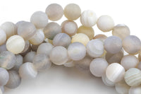 Natural Matte Faceted Banded Agate, High Quality in Matte Faceted Round, 6-10mm Gemstone Beads