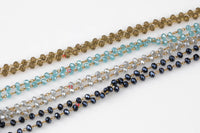 Clear Crystal Rosary Chain by the yard. 2-3mm- Neutral Colors