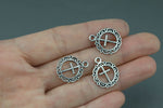 22 Cross Pewter Charms 17x17mm 577-17498