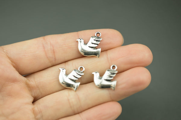 19 Dove Pigeon Charms 12x16mm 464-15792