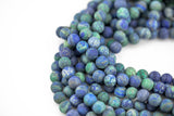 Chrysocolla Beads, High Quality in Matte Round- 6mm, 8mm, 10mm, 12mm, 14mm- Full 16 Inch strand Gemstone Beads