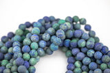 Chrysocolla Beads, High Quality in Matte Round- 6mm, 8mm, 10mm, 12mm, 14mm- Full 16 Inch strand Gemstone Beads