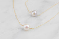 Gold Filled Pearl Necklace- Minimalist Jewelry- Perfect Gift -Wholesale-SCJ- Made to last! Will not Tarnish!