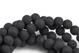 Natural Lava Rocks Diffuser Oil Round Beads - Lava Beads for Essential Oil - A Qual Full 15.5" Strand 4mm 6mm 8mm 10mm 12mm 14mm -Wholesale