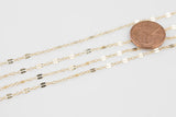 Gold Filled Flat Tubed Chain, 3 plus 1 Oval Links, Wholesale, USA Made, Chain by foot Permanent Jewelry Chain
