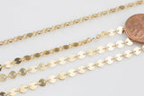 pvd Ion Plated 4mm Sequin Disc Chain- Gold Filled Round Disc Circle Chain Coin Chain, Chain by Yard, Wholesale, BULK Low Price