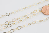 6.1mm Flat Oval Chain Gold Fill Chain -- By the Foot- 14/20 Permanent Jewelry Chain
