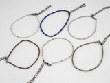 Dainty Sterling Silver Gemstone Bracelets - Moonstone, Labradorite, Lapis, Pyrite, Red Garnet - 7 inches with 2 inch extender - 925SS Clasp