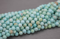 Cream Light Green Blue Turquoise Round 6mm 8mm 10mm Full Strand 15.5-16" AAA Quality Smooth Gemstone Beads
