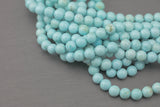 Cream Blue Turquoise Beads Round 6mm 8mm 10mm Full Strand 15.5-16" Smooth Gemstone Beads