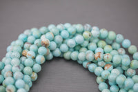 Cream Light Green Blue Turquoise Round 6mm 8mm 10mm Full Strand 15.5-16" AAA Quality Smooth Gemstone Beads