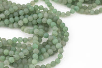 Natural Green Aventurine Adventrine, High Quality in Matte Round, 4mm, 6mm, 10mm, 12mm- Full 15.5 Inch Strand- Gemstone Beads