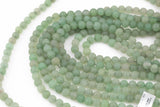 Natural Green Aventurine Adventrine, High Quality in Matte Round, 4mm, 6mm, 10mm, 12mm- Full 15.5 Inch Strand- Gemstone Beads