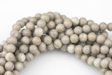 Natural Cream Gray Jasper, High Quality in Round, 4mm, 6mm, 8mm, 10mm, 12mm, 14mm-Full Strand 16 inch Strand Smooth Gemstone Beads