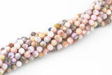 Natural AUSTRALIAN PINK OPAL Beads - Matte Round - 6mm 8mm 10mm or 12mm - Full 15.5" 15.5 inch strands Gemstone Beads