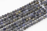 Natural Iolite Beads Full Strands-15.5 inches- Nice Size Hole- Diamond Cutting, High Facets-Nice and Sparkly-Faceted Round AAA Quality