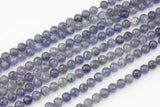 Natural Pale Iolite Beads Full Strands-15.5 inches- Nice Size Hole- Diamond Cutting, High Facets-Nice and Sparkly-Faceted Round