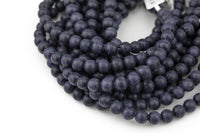 Natural Blue Sandstone Grade AAA Matte Beads. Full 15.5 Inch strand 4mm, 6mm, 8mm, 10mm, or 12mm Smooth Gemstone Beads