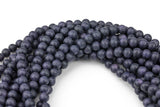 Natural Blue Sandstone Grade AAA Matte Beads. Full 15.5 Inch strand 4mm, 6mm, 8mm, 10mm, or 12mm Smooth Gemstone Beads