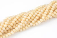 Pale Vanilla Yellow Jade, High Quality in Smooth Round, 6mm, 8mm, 10mm, 12mm -Full Strand 15.5 inch Strand