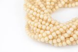 Pale Vanilla Yellow Jade, High Quality in Smooth Round, 6mm, 8mm, 10mm, 12mm -Full Strand 15.5 inch Strand