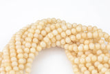 Pale Vanilla Yellow Jade, High Quality in Smooth Round, 6mm, 8mm, 10mm, 12mm -Full Strand 15.5 inch Strand