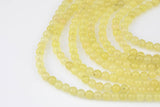 Pale Lemon Yellow Jade, High Quality in Smooth Round, 6mm, 8mm, 10mm, 12mm -Full Strand 15.5 inch Strand