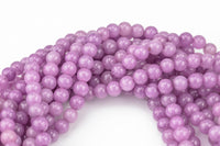 Plum Violet Jade, High Quality in Smooth Round, 6mm, 8mm, 10mm, 12mm -Full Strand 15.5 inch Strand