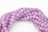 Plum Violet Jade, High Quality in Matte Round, 6mm, 8mm, 10mm, 12mm -Full Strand 15.5 inch Strand