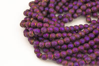 Matte Purple Hematite Faceted Round 8mm 10mm