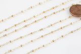 14kt Gold Filled 1.5mm Satellite Chain - Cable Chain with 2mm Balls - Chain for Permanent Jewelry - USA made-xc Permanent Jewelry Chain