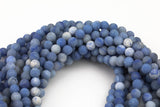 Natural Blue Aventurine Beads Matte Round High Quality, 4mm, 6mm, 8mm, 10mm, 12mm -Full Strand 15.5 inch Strand Gemstone Beads