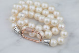 Knotted Freshwater Pearl With Screw Clasp- 19 inches- 9-10mm AAA Pearls