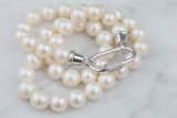 Knotted Freshwater Pearl With Screw Clasp- 19 inches- 9-10mm AAA Pearls