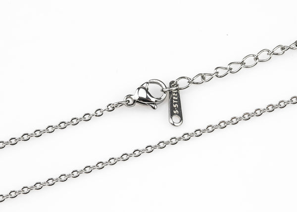 Stainless Steel Necklace HIGHEST QUALITY 14" to 16" Hypoallergenic Cross Oval Links 1.5mm - Highest Quality on Market!