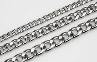 Whole Spool Stainless Steel Curb Chain - Yard or Full Spool - High Quality Polished Stainless Steel - Hypoallergenic 4mm 5mm 6mm 8mm