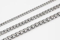 Whole Spool Stainless Steel Curb Chain - Yard or Full Spool - High Quality Polished Stainless Steel - Hypoallergenic 4mm 5mm 6mm 8mm