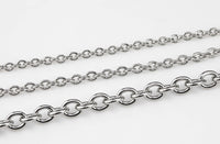 Whole Spool Stainless Steel Oval Cross Link Chain - Yard or Full Spool - High Quality Polished Stainless Steel - Hypoallergenic