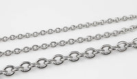 Whole Spool Stainless Steel Oval Cross Link Chain - Yard or Full Spool - High Quality Polished Stainless Steel - Hypoallergenic