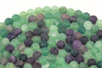 Natural Matte Rainbow Fluorite Beads Full Strand 15.5 Inch Matte Round, 6mm, 8mm, 10mm, 12mm Gemstone Beads