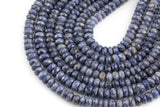 Natural Sapphire in full strands, Faceted Roundel- 4x6mm- Full 18 Inch strand AAA Quality Gemstone Beads