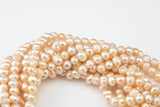 7-8mm A Quality Off Round Freshwater Pearl- Peach
