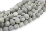 LARGE-HOLE beads!!! 8mm or 10mm Matte -finished round. 2mm hole. 7-8" strands. Natural Labradorite Big Hole Beads