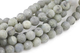 LARGE-HOLE beads!!! 8mm or 10mm Matte -finished round. 2mm hole. 7-8" strands. Natural Labradorite Big Hole Beads